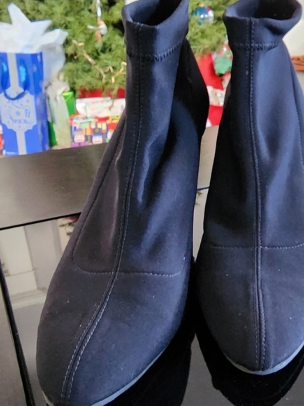 Salvatore Ferragamo Black Stretch Ankle Booties